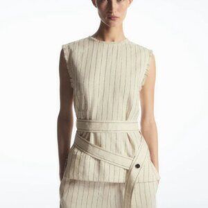 COS BELTED PINSTRIPE TANK TOP